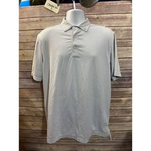 Peter Millar Summer Comfort Performance Golf Shirt Mens M Blue Stripes